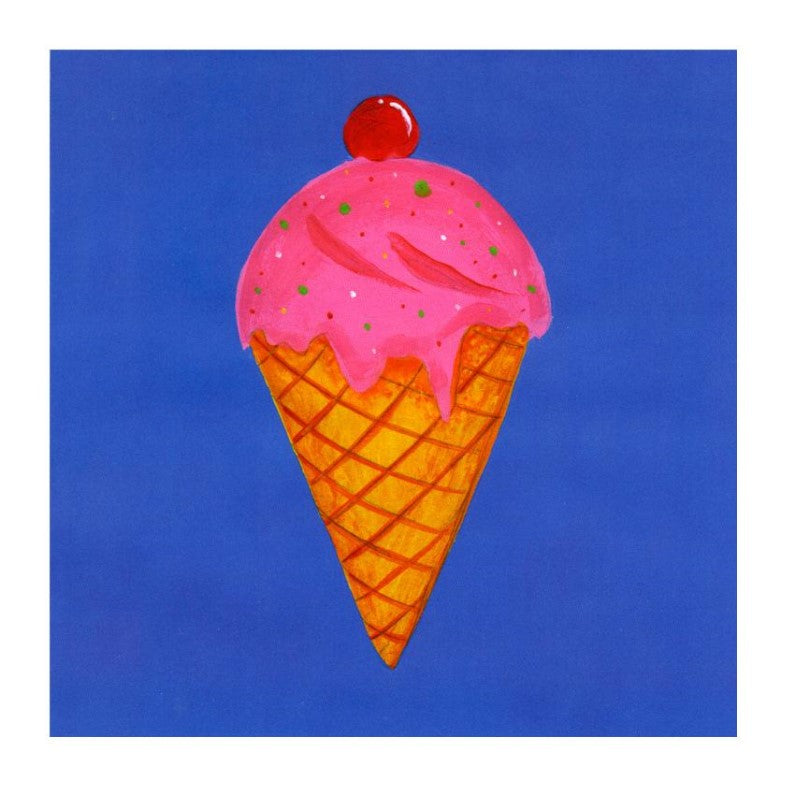Greeting Card - Sweet Treats - Ice Cream Cone - Strawberry