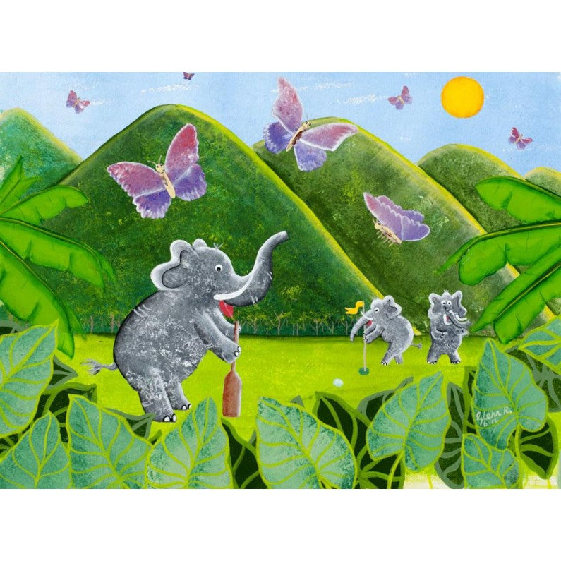 Print - Secret Life of Elephants - Jungle Golf