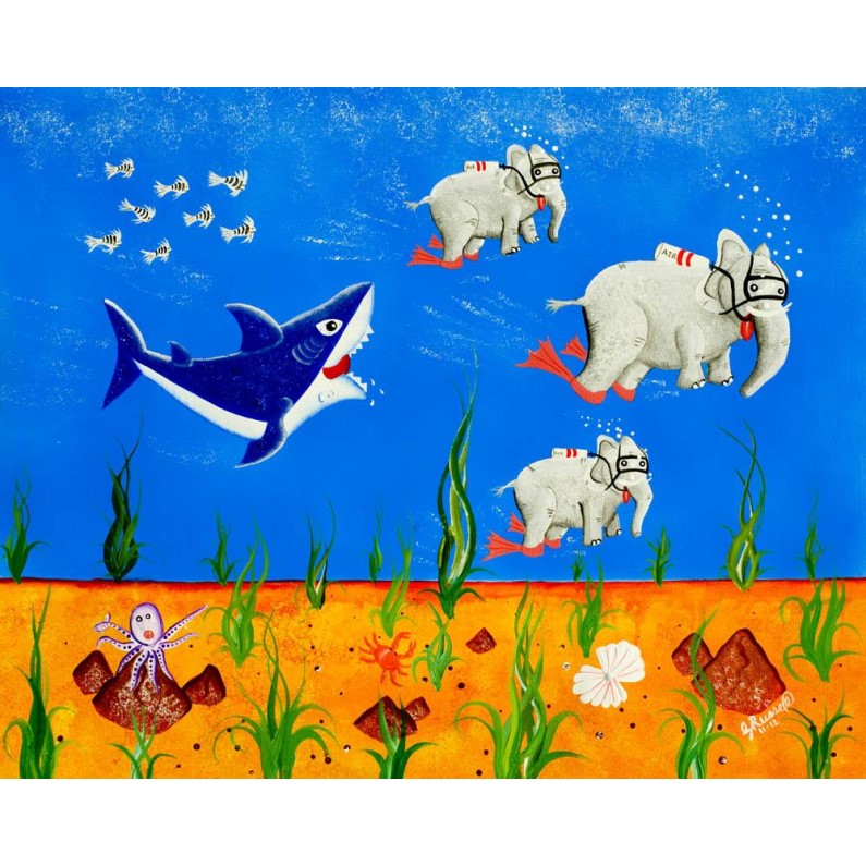 Print - Secret Life of Elephants - Shark's Garden