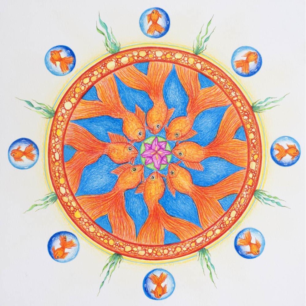 Drawing - Mandala - Goldfish