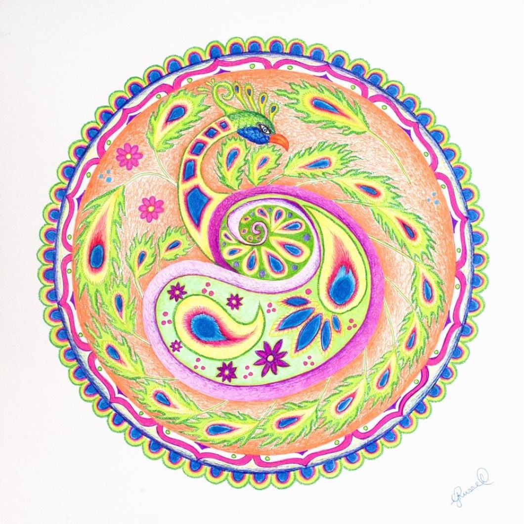 Drawing - Mandala - Peacock