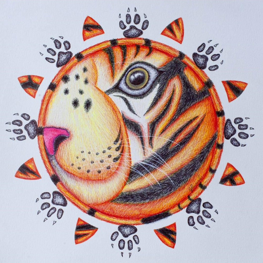 Drawing - Mandala - Tiger