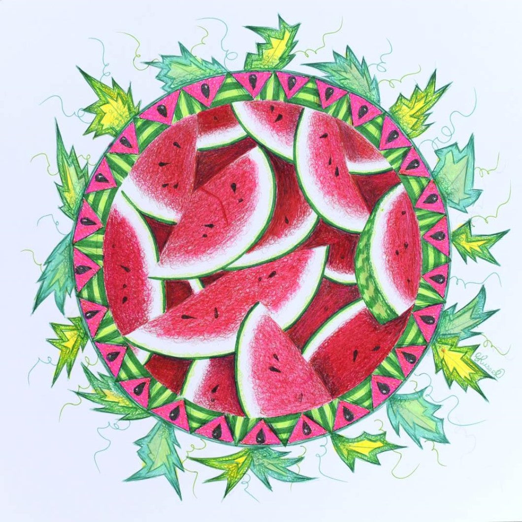 Drawing - Mandala - Watermelon
