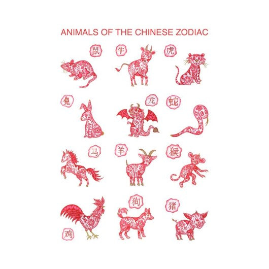 Tea Towel - Chinese Zodiac - All Animal Signs
